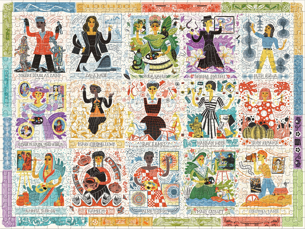 Women In Art Puzzle: Fearless Creatives Who Inspired the World 500-Piece Jigsaw Puzzle and Poster