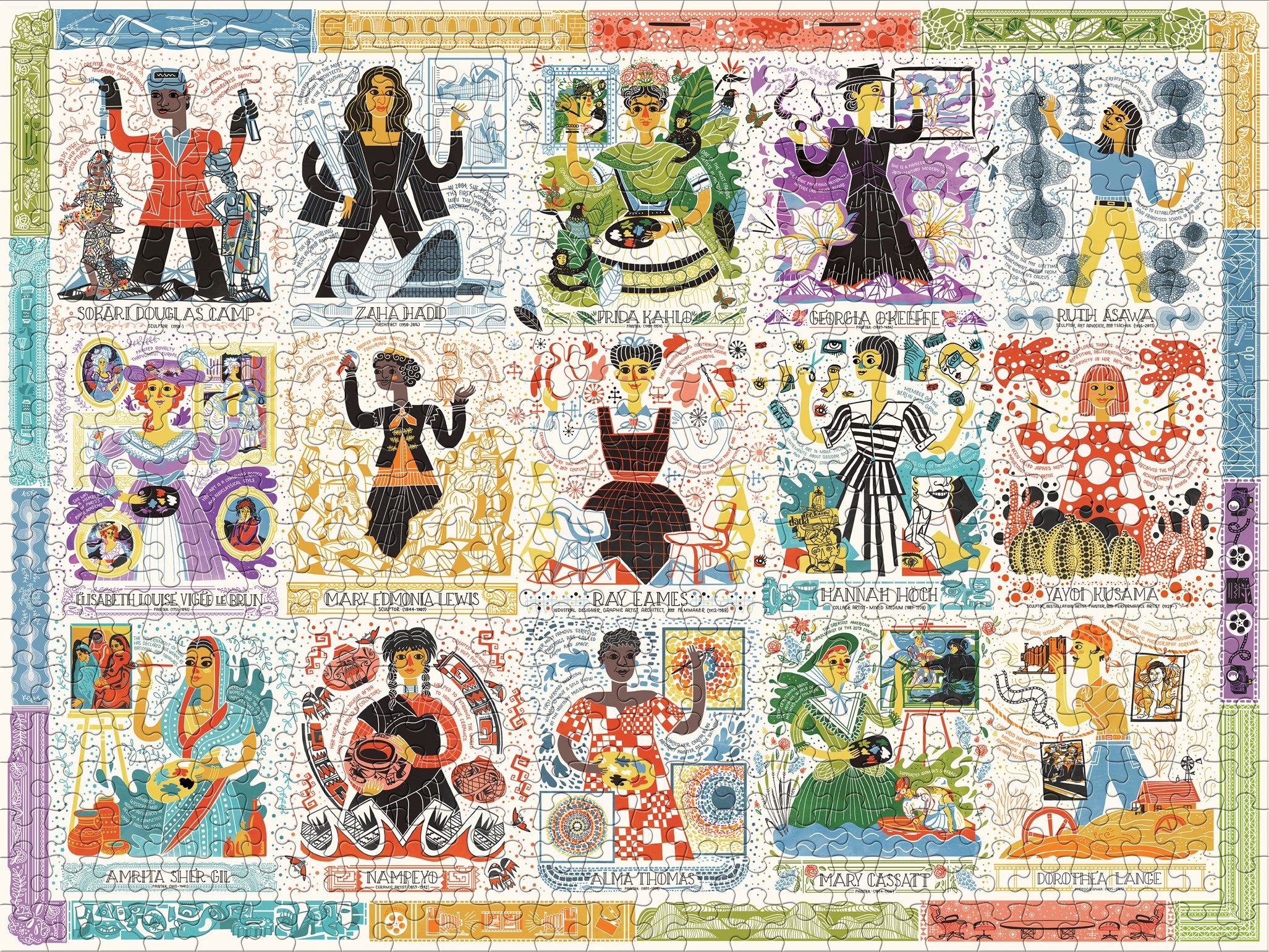 Women In Art Puzzle: Fearless Creatives Who Inspired the World 500-Piece Jigsaw Puzzle and Poster