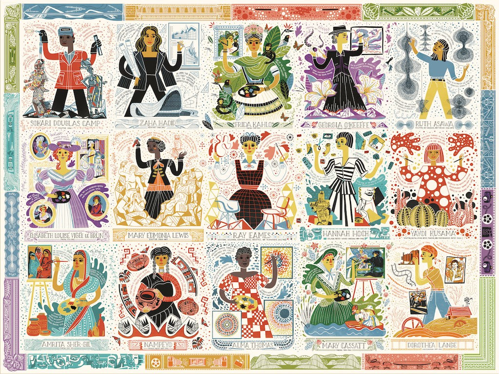 Women In Art Puzzle: Fearless Creatives Who Inspired the World 500-Piece Jigsaw Puzzle and Poster
