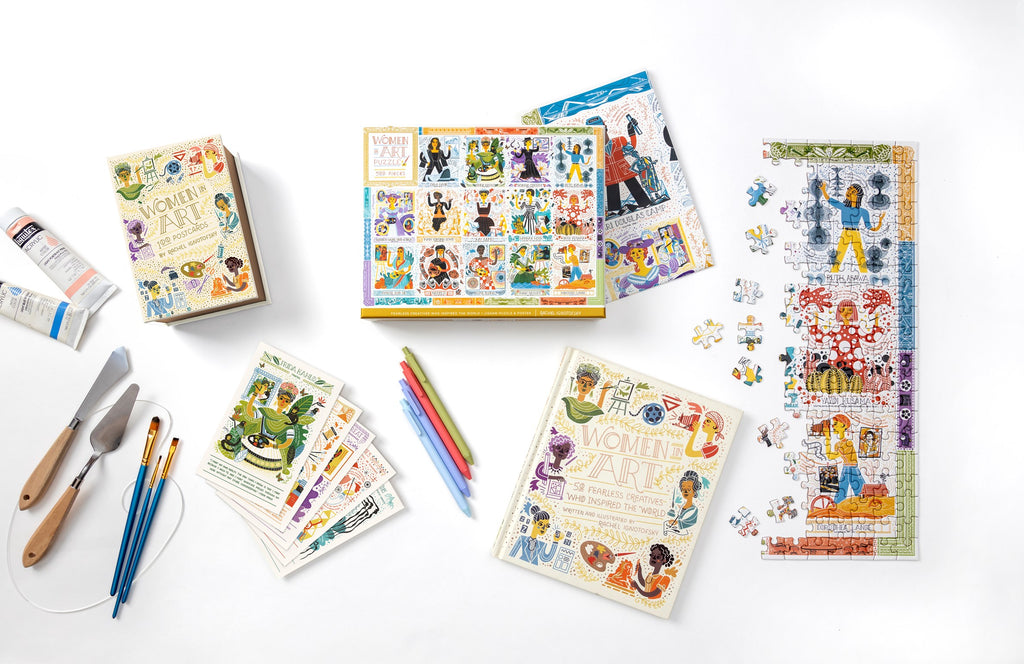 Women In Art Puzzle: Fearless Creatives Who Inspired the World 500-Piece Jigsaw Puzzle and Poster