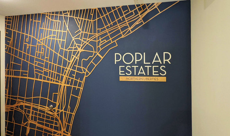 Poplar wall map