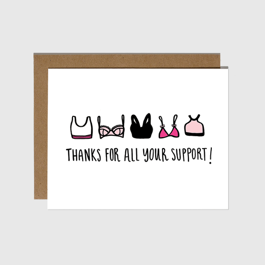 Thanks for Support Bras Card