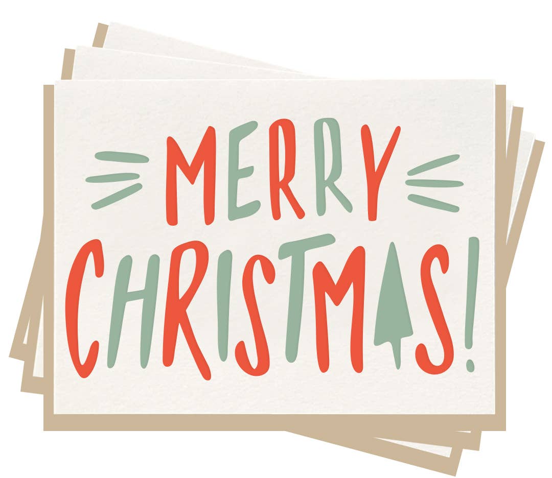 Merry Christmas Bold - Box Set of 6 Letterpress Cards