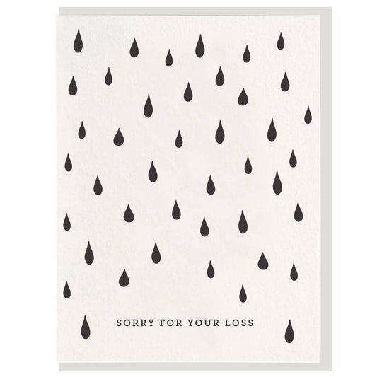 Sorry For Your Loss - Letterpress Sympathy Greeting Card