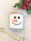 Snowman Holiday Winter Soy Candle: Peppermint Mocha