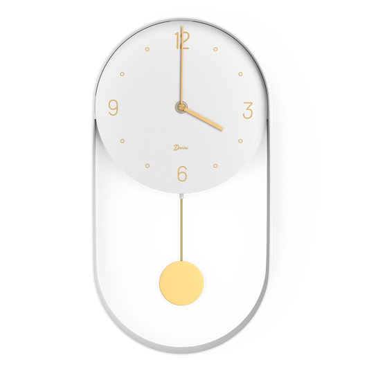 Driini Modern Pendulum Wall Clock (White)