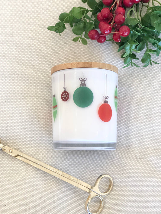 Ornaments Holiday Christmas Soy Candle: Balsam & Cedar