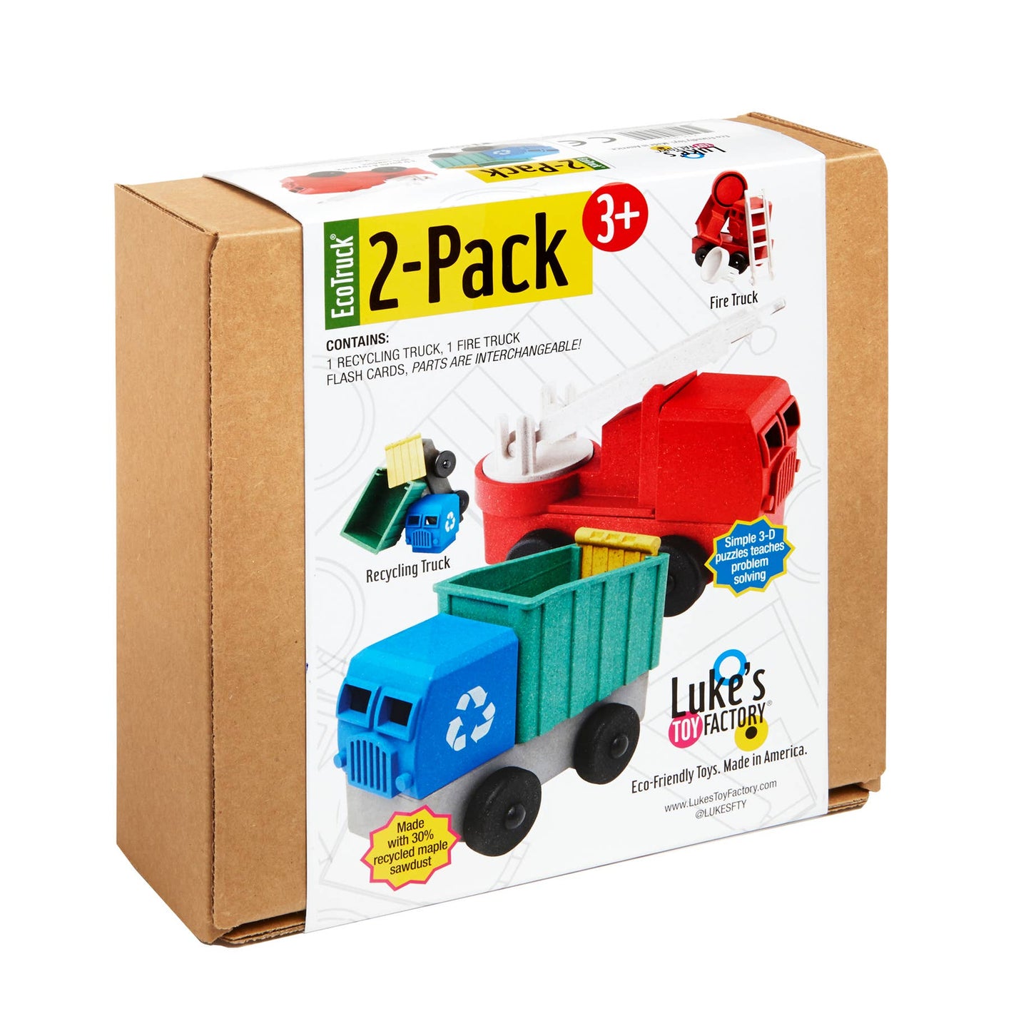 Fire and Recycling Truck 2 Pack
