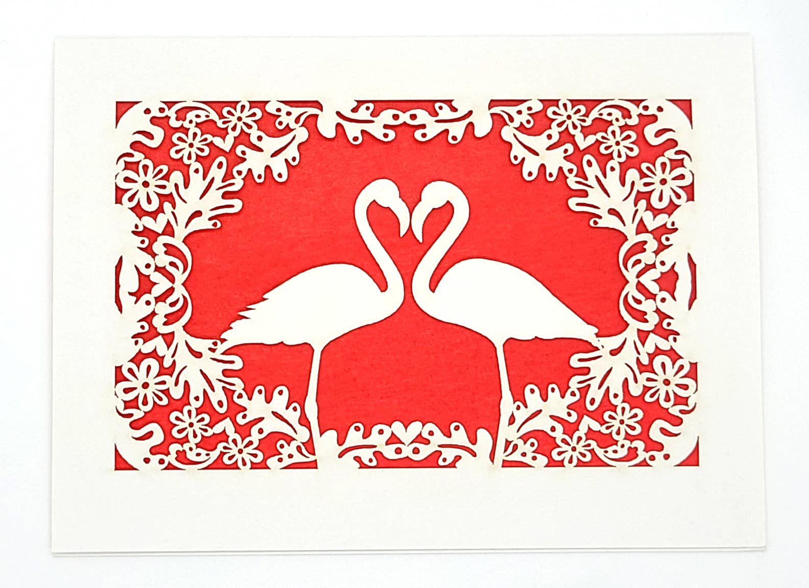 Flamingos in Love Card