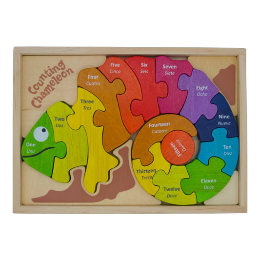 Counting Chameleon Puzzle - Bilingual!