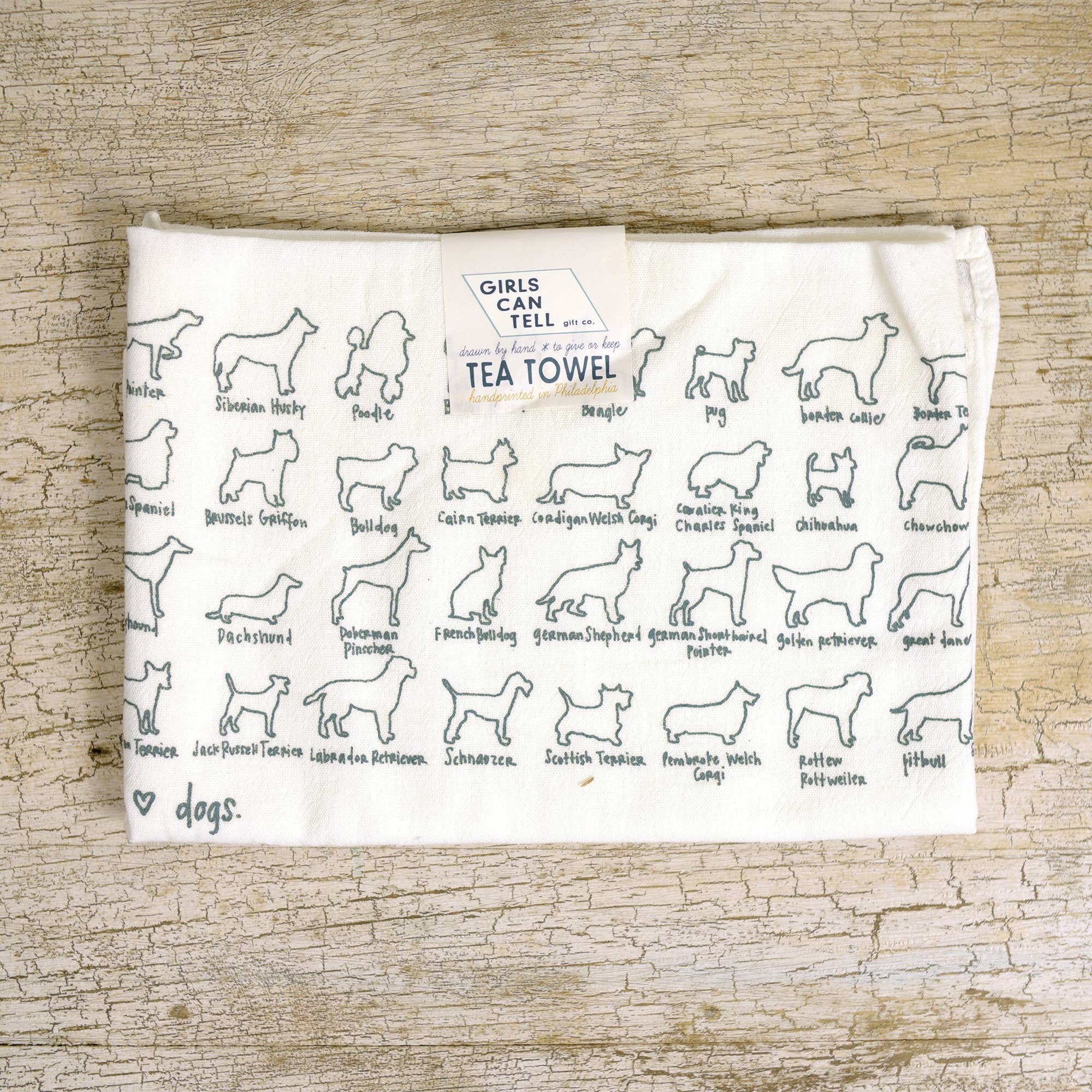 Dogs Tea Towel