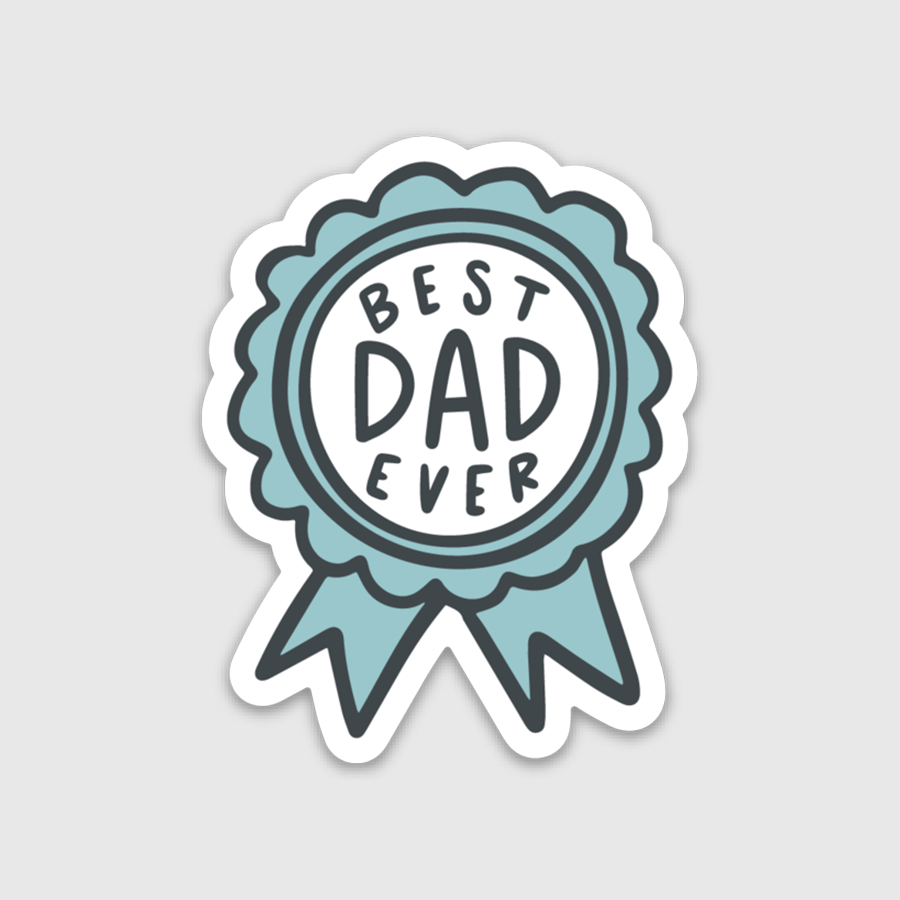 Best Dad Ever Ribbon Sticker