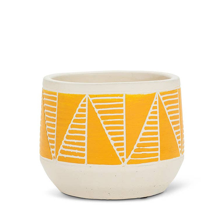 Yellow Small Etched Planter