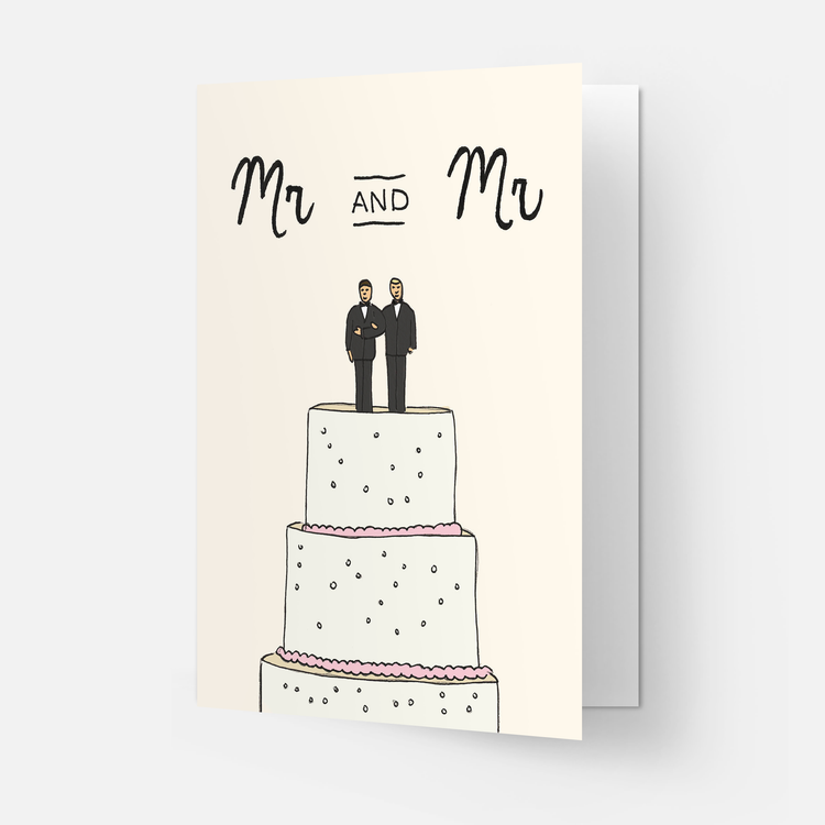 Mr. & Mr. Wedding Cake Card