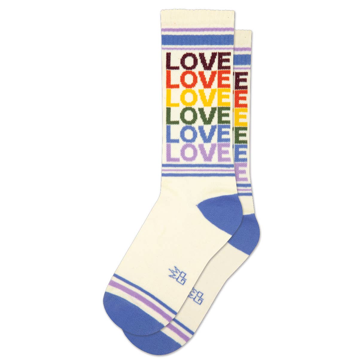 Love Vintage Rainbow Gym Crew Socks