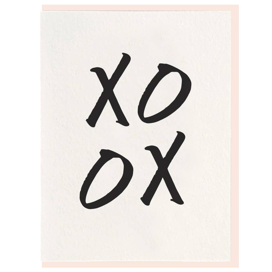 XOXO - Letterpress Valentine Greeting Card