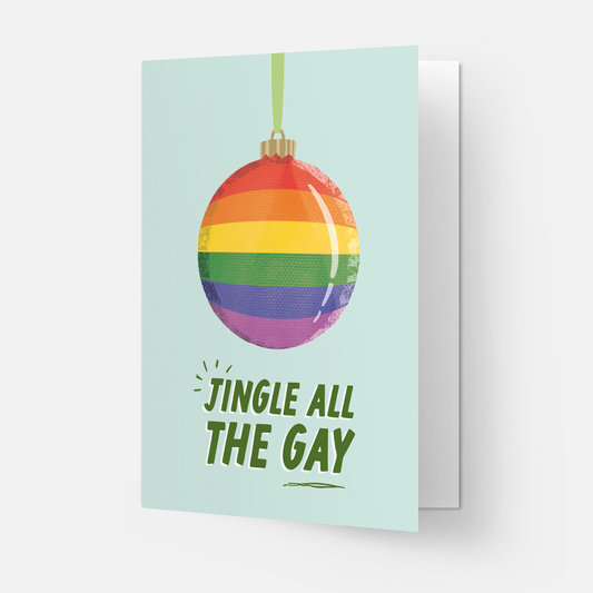 Jingle all the gay greeting card