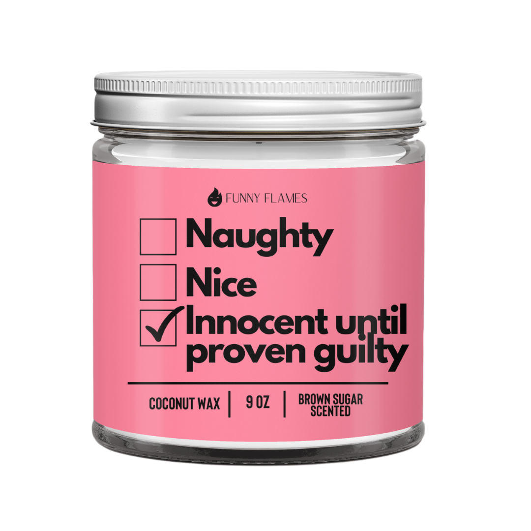Naughty, Nice, Innocent Until Proven Guilty Candle