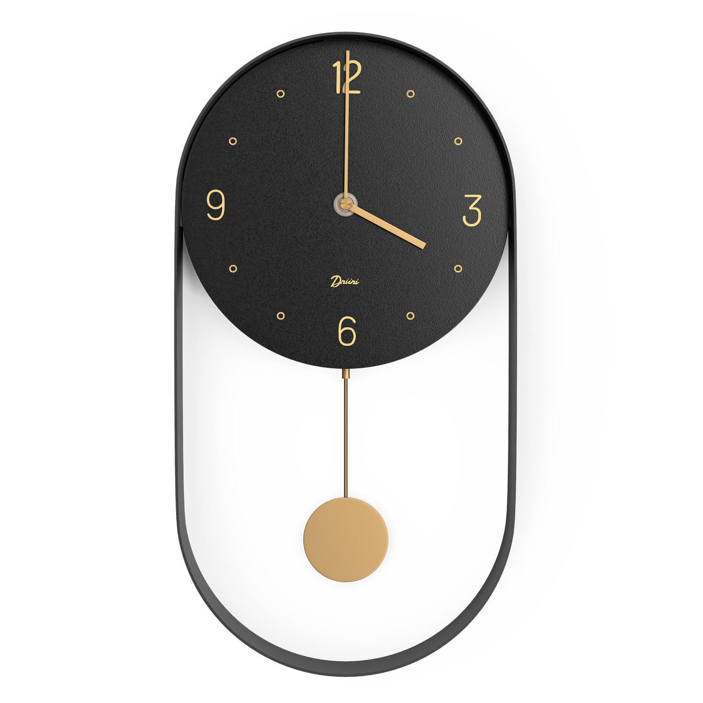Driini Modern Pendulum Wall Clock (Black)