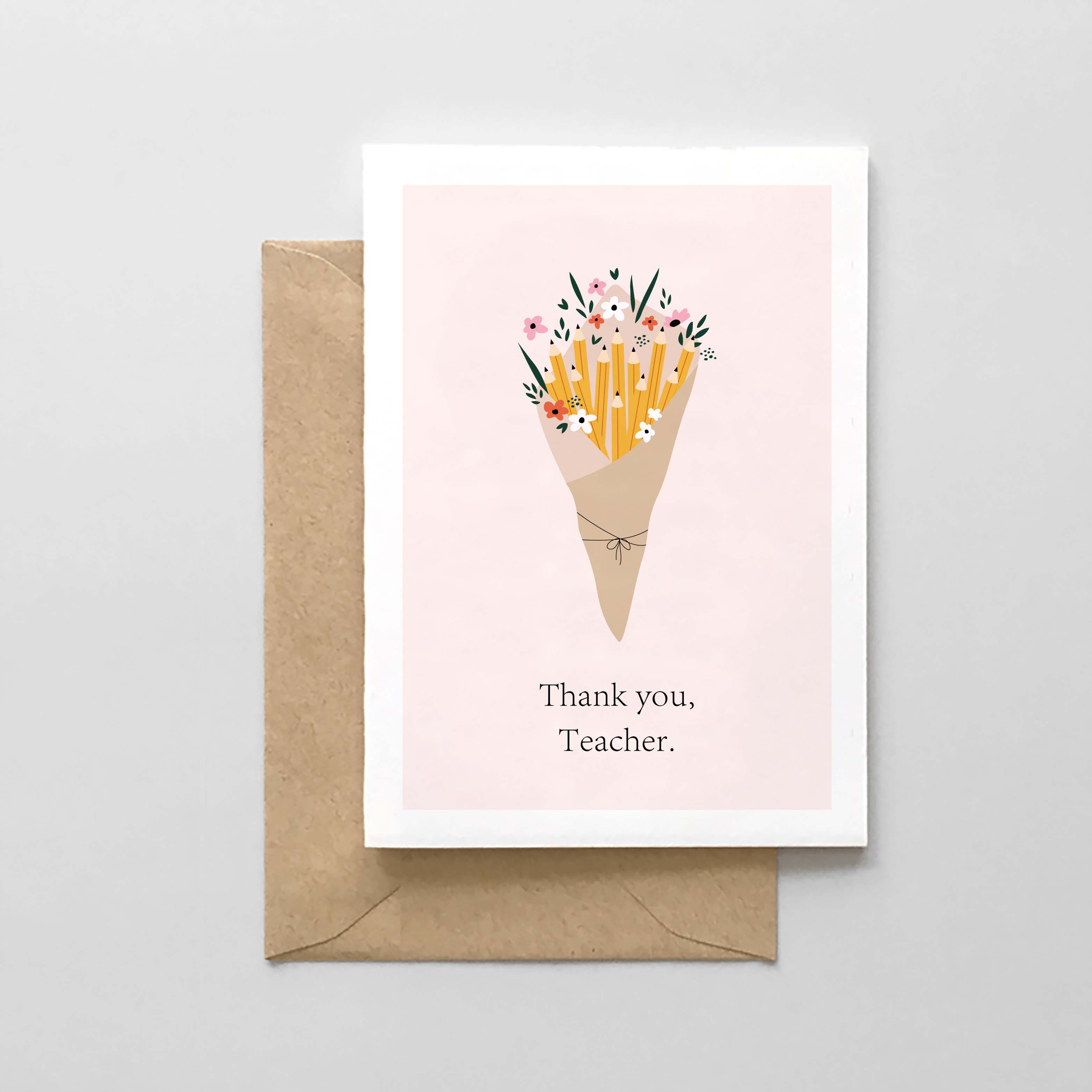 Thank You, Teacher Pencil Bouquet Card