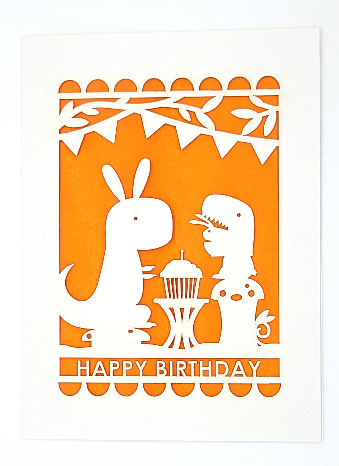 Bunny and Dino Birthday Party Card