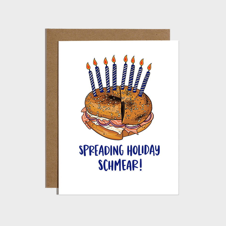 Holiday Schmear Bagel Hanukkah Card