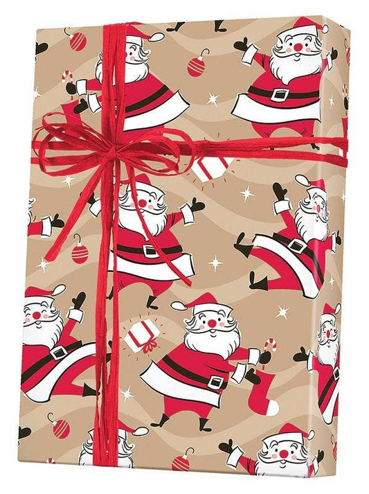 Swingin' Santa Kraft Gift Wrap