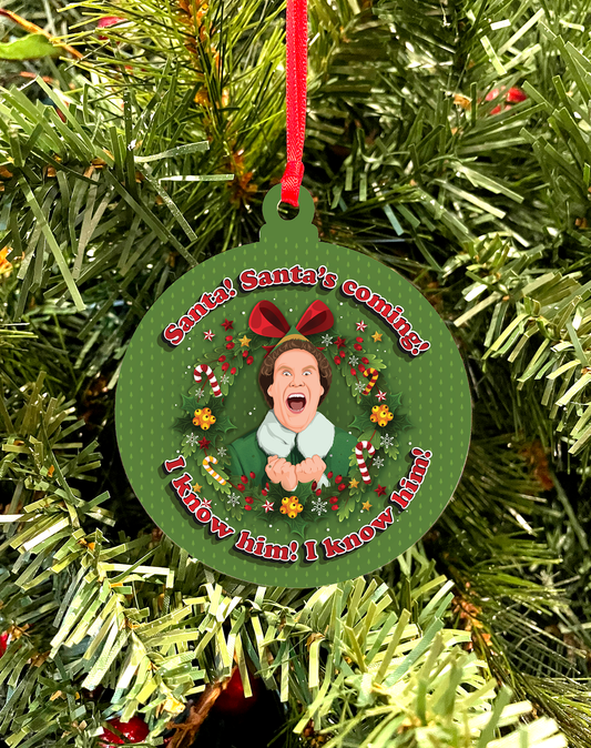Buddy Knows Santa -  Tree Ornament