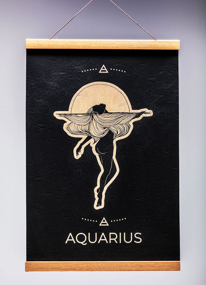 Aquarius (Jan. 20 – February 18) - Zodiac Wall Art (12x18)