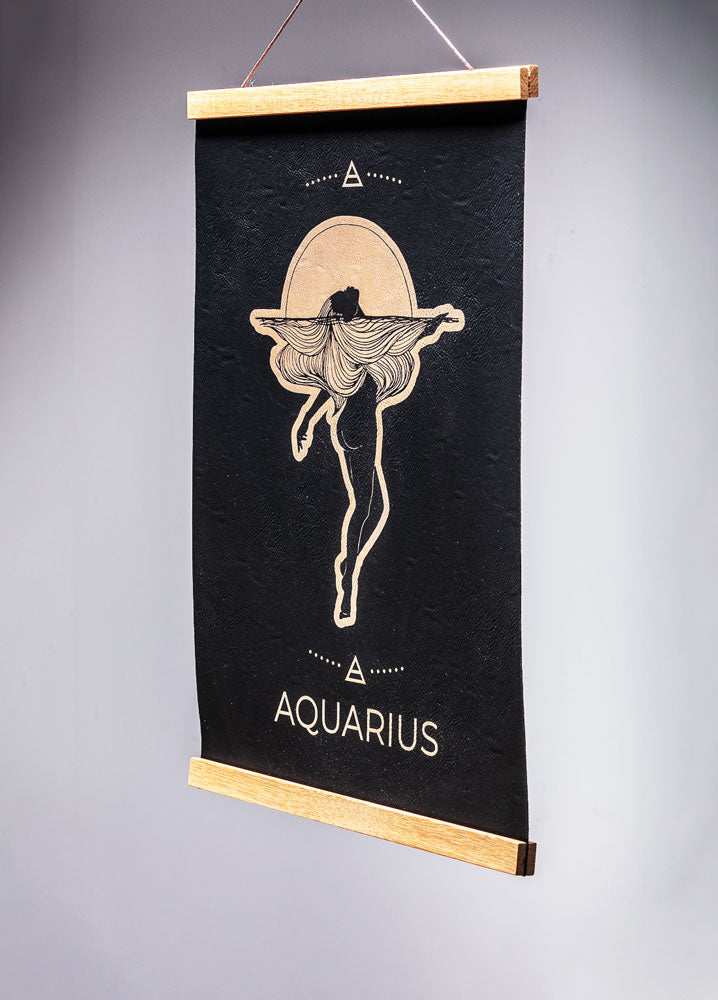Aquarius (Jan. 20 – February 18) - Zodiac Wall Art (12x18)