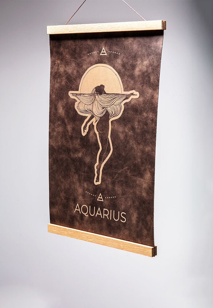 Aquarius (Jan. 20 – February 18) - Zodiac Wall Art (12x18)