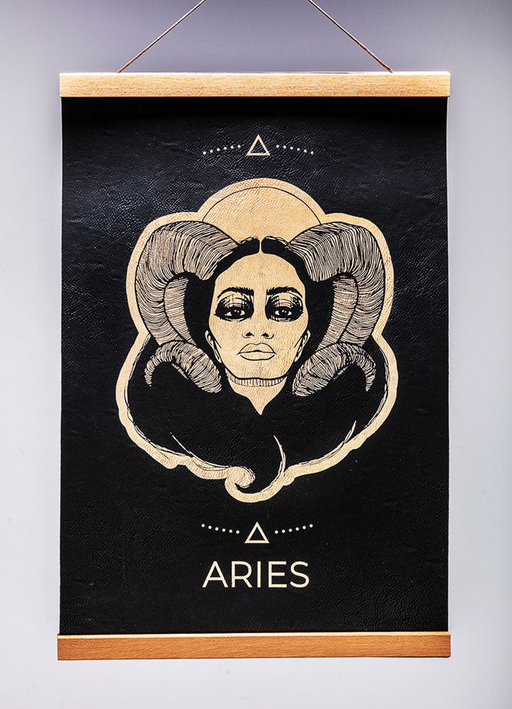 Aries (March 21 - April 19) - Zodiac Wall Art (12x18)