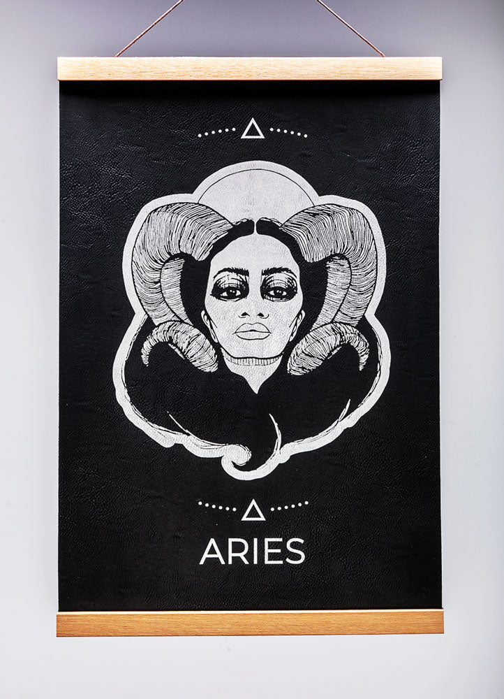 Aries (March 21 - April 19) - Zodiac Wall Art (12x18)