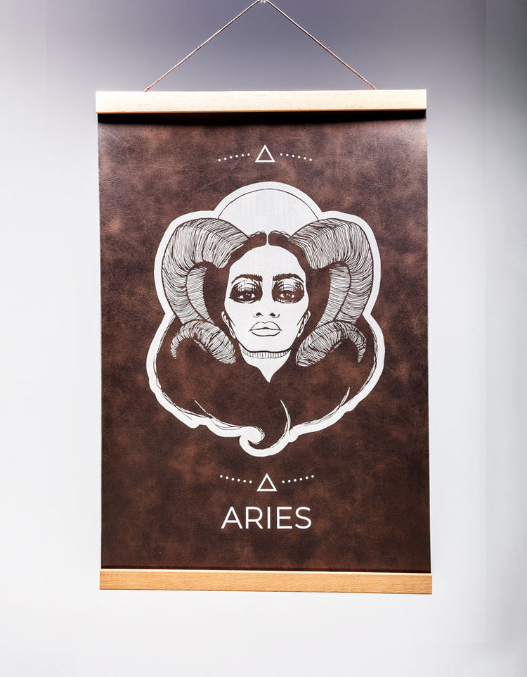 Aries (March 21 - April 19) - Zodiac Wall Art (12x18)