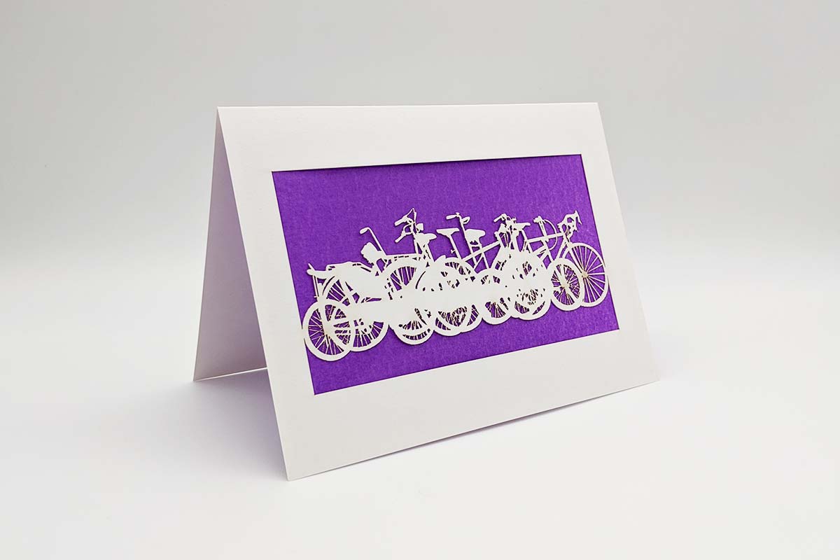 Collection of Bikes Laser Cut Card