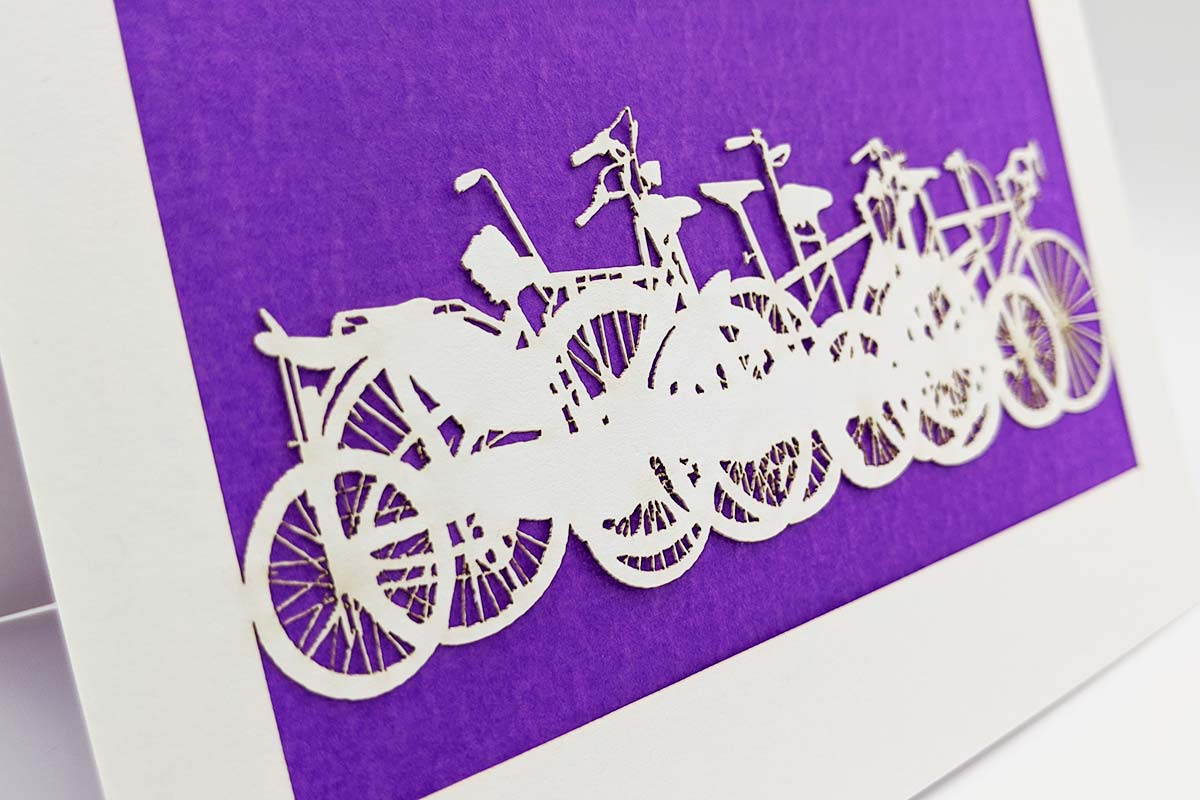 Collection of Bikes Laser Cut Card