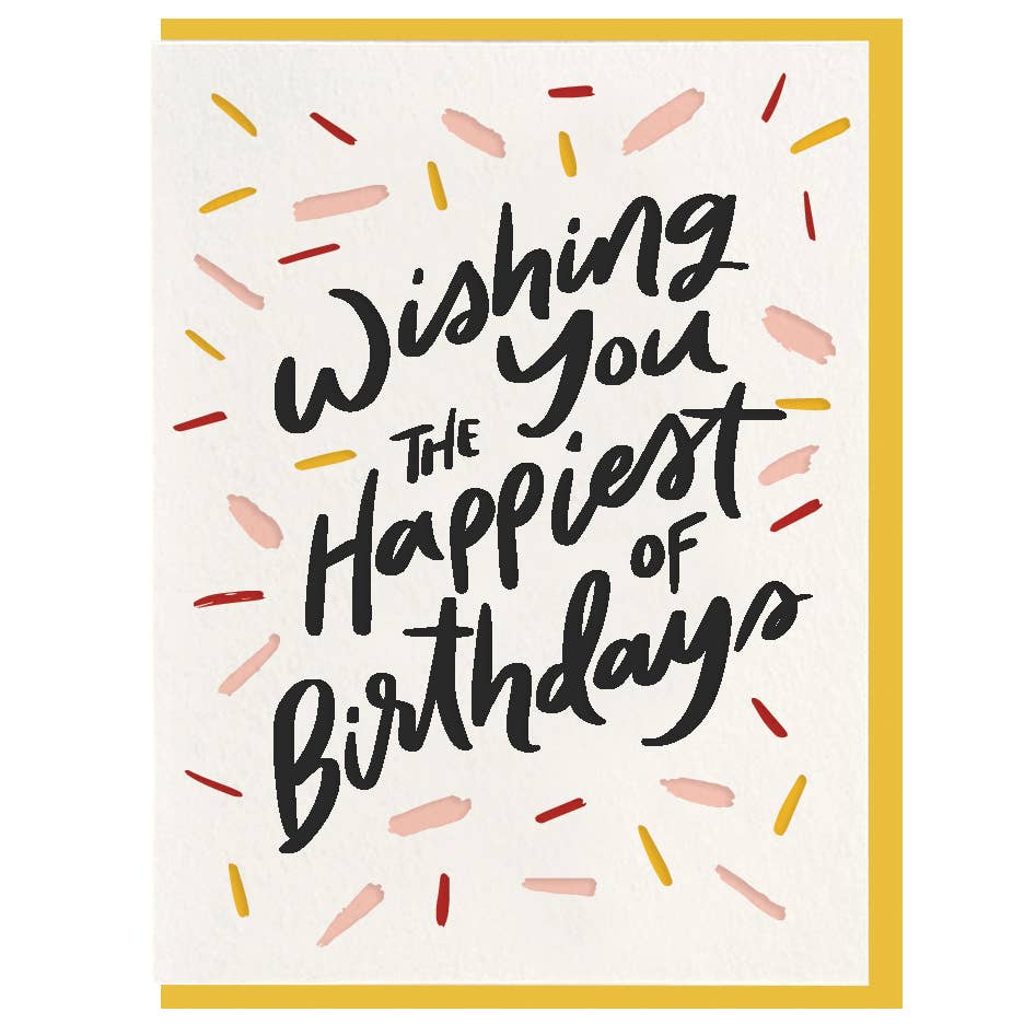 Happiest Birthday -Letterpress Birthday Greeting Card