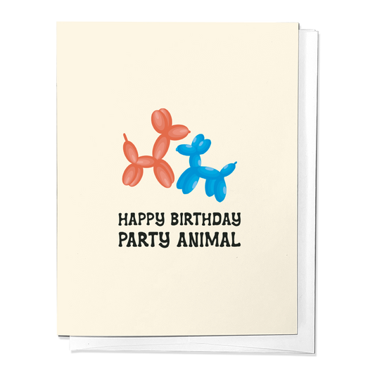 Happy Birthday Party Animal, Balloon Animal Greeting Card