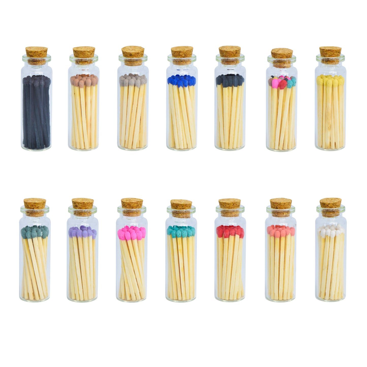Small Match Bottles - Safety Matches in Jars with Striker: 20 Matchsticks Jar
