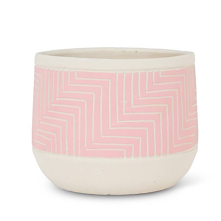 Pink Large Etched Planter
