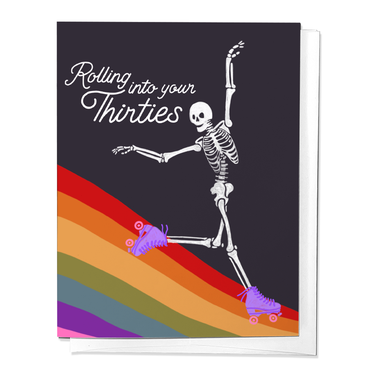 Rolling Into Your 30s, Skeleton Skate Birthday Greeting Card