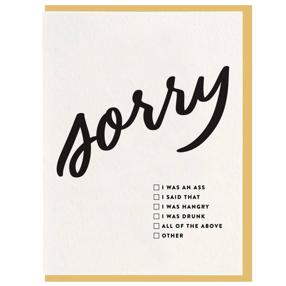 Sorry Checkbox Card – LaserPhilly
