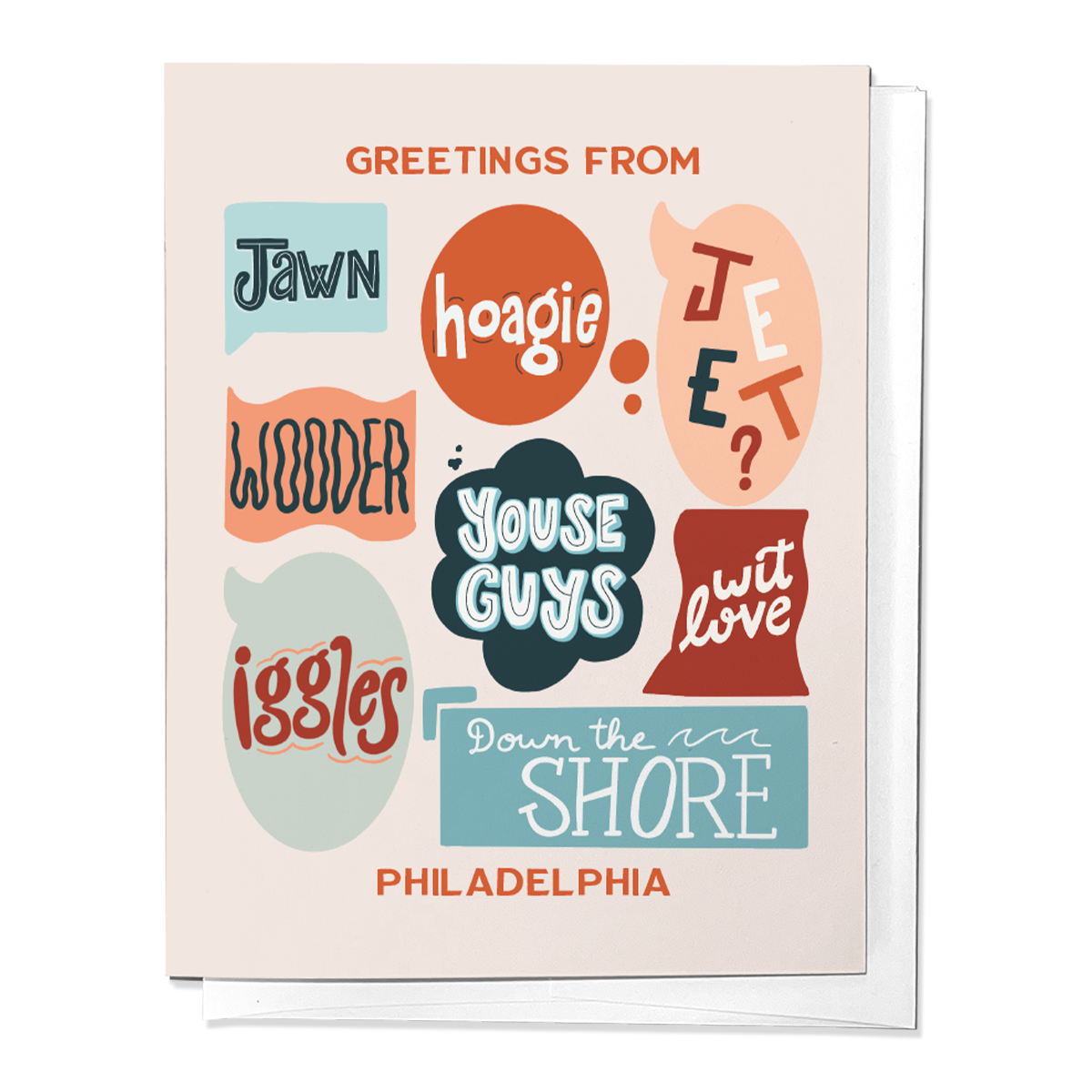 Greetings from Philadelphia Slang Greeting Card