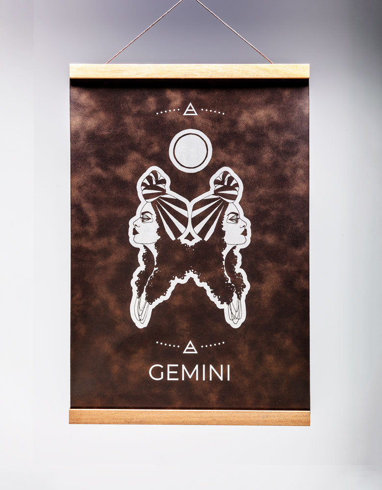 Gemini (May 21 – June 20) - Zodiac Wall Art (12x18)