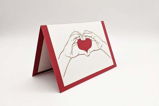Heart Hands Laser Cut Card