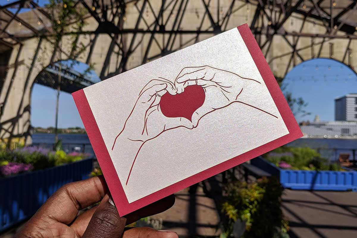 Heart Hands Laser Cut Card