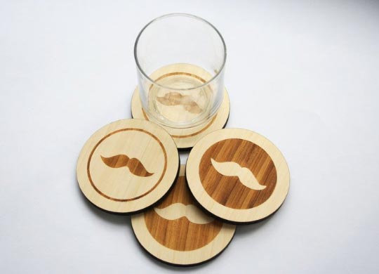 Moustache coasters