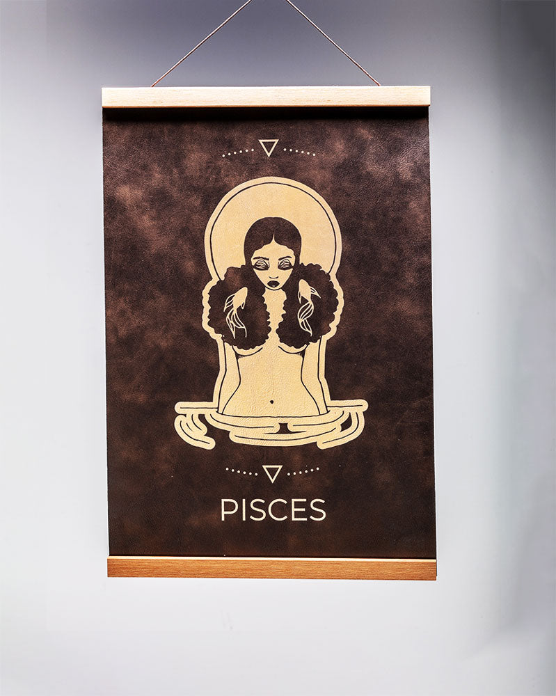 Pisces (February 19 – March 20) - Zodiac Wall Art (12x18)