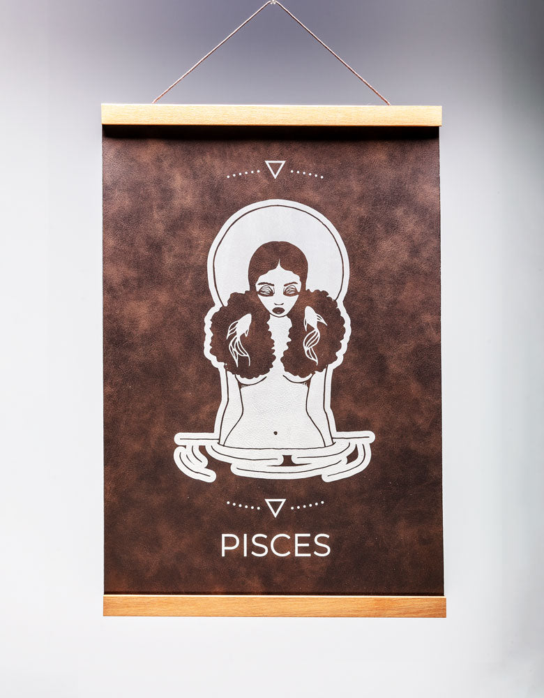 Pisces (February 19 – March 20) - Zodiac Wall Art (12x18)