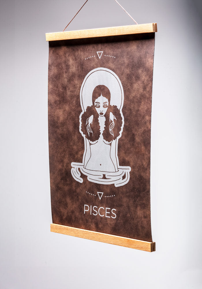 Pisces (February 19 – March 20) - Zodiac Wall Art (12x18)